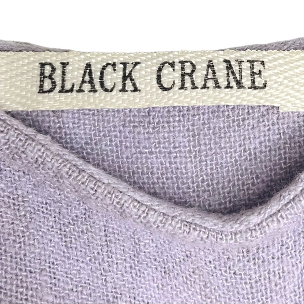 Black Crane Lavender Linen Blend Pleated Cocoon Midi Dress - Small - Picture 5 of 12